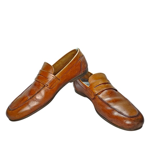 Salvatore Ferragamo Men\'s Brown Leather Penny‎ Loafers Dress Shoes Size 8 EE/EEE main image 8